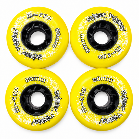 micro Wheels MT-Plus yellow für Gr.36-38 1 Set = 4 Rollen / ohne Kugellager