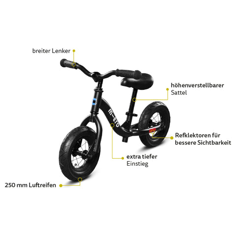 micro balance bike black